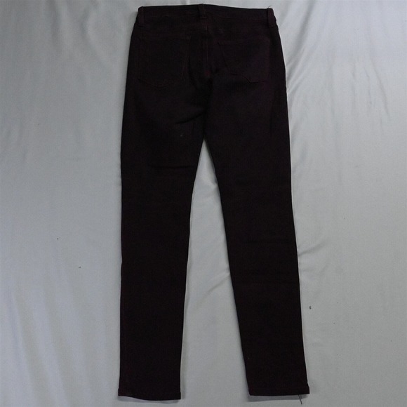 Just Black 29 Mid Rise Skinny Dark Red Purple Destroyed Stretch Denim Jeans - Picture 5 of 5
